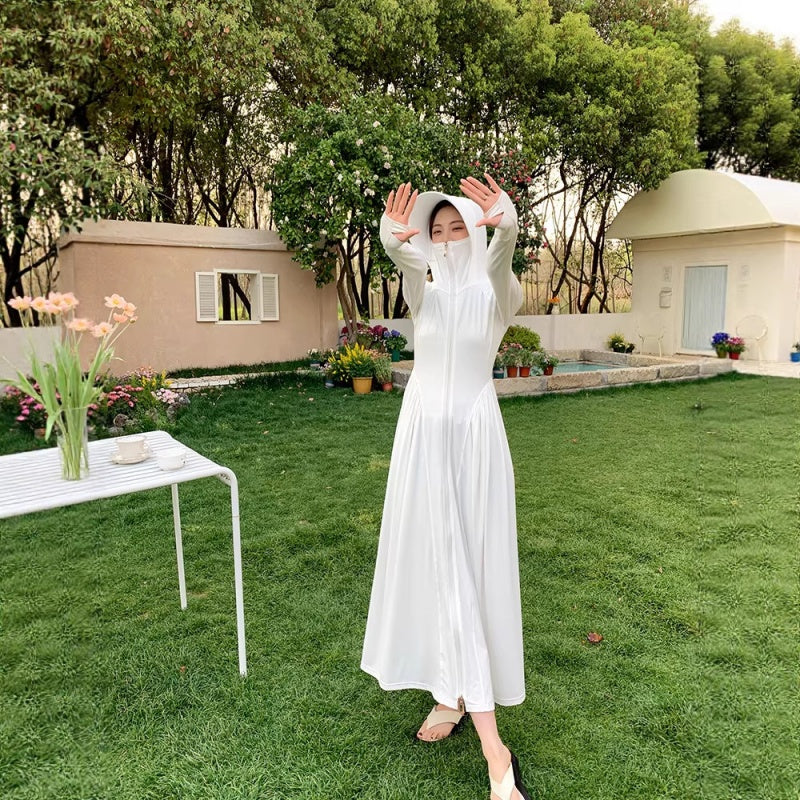 Femmes courtes Vêtements protecteurs du soleil Été Couverture intégrale de style long