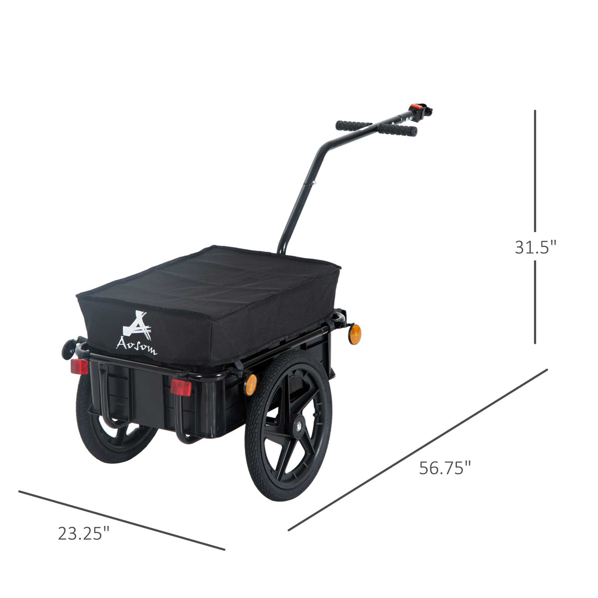 Bicycle trailer with removable box and waterproof cover