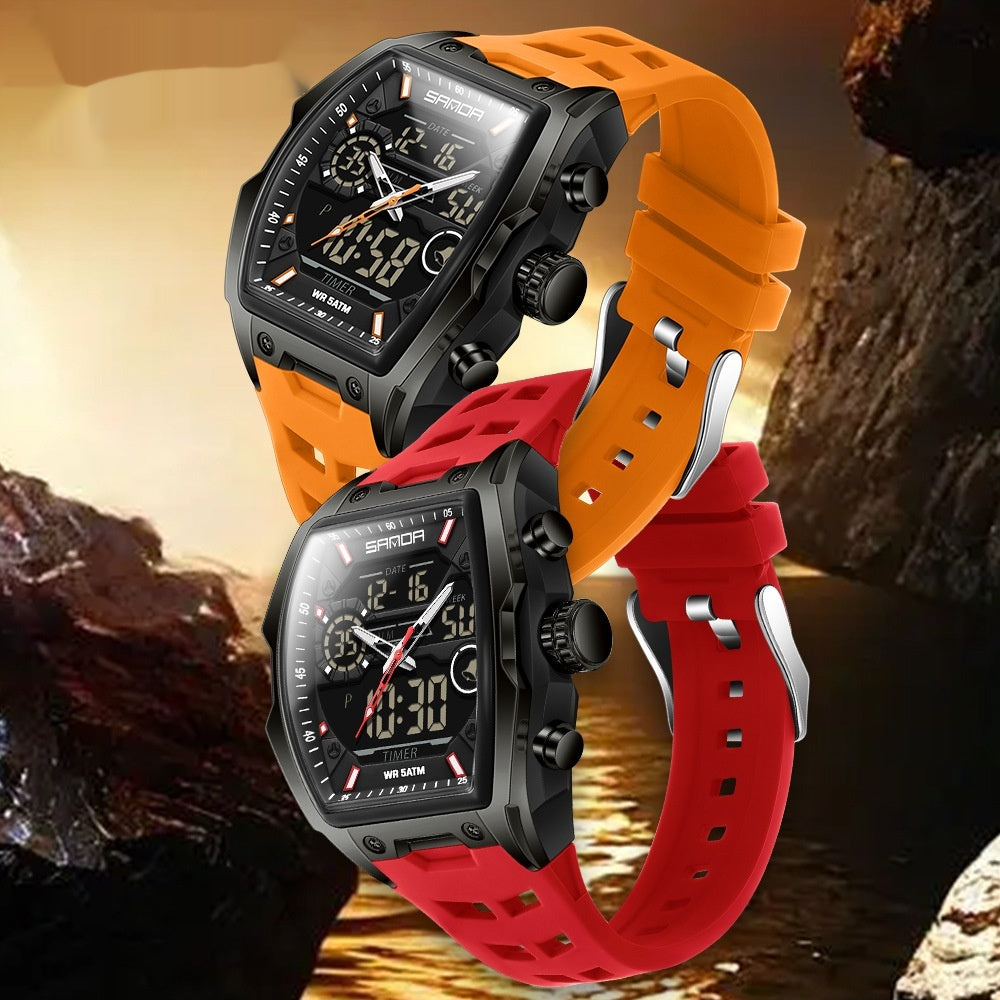 Montres de sport étudiantes en forme de barils étanches