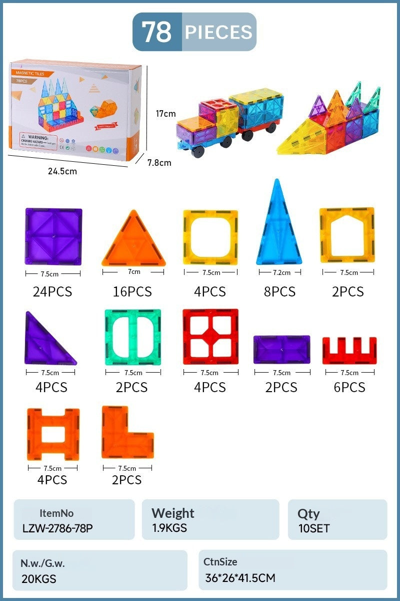 Assemblage Magnetic Square Block Building Jouets