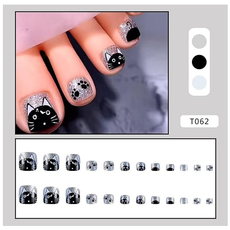 24PCS Presse sur les ongles faux toeNails