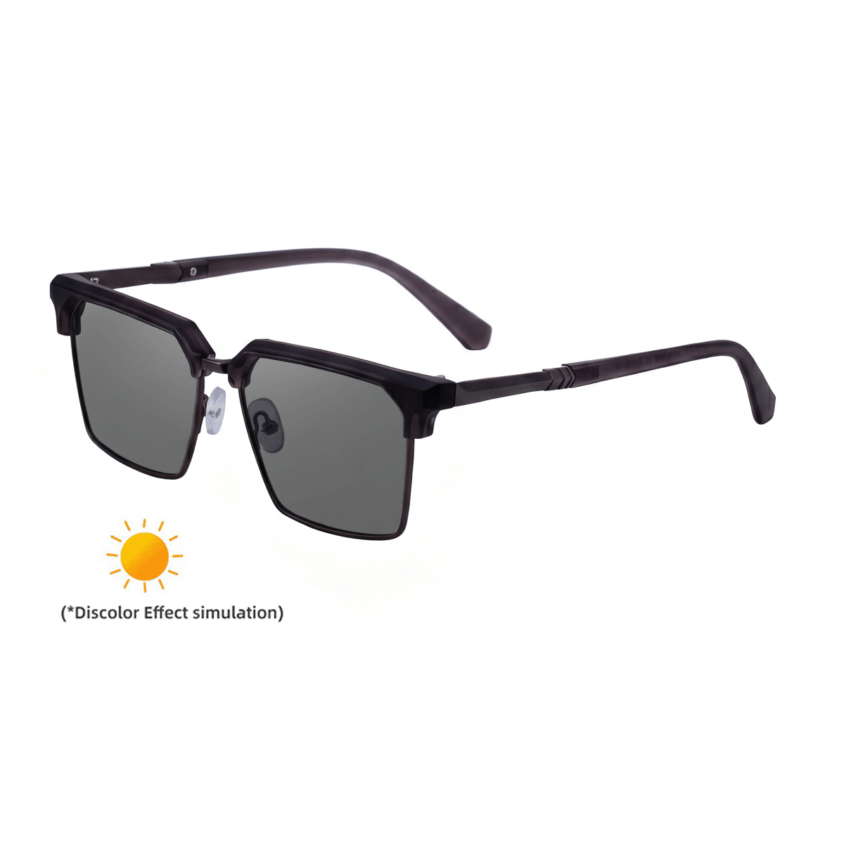 Lunettes de soleil européennes et américaines pour sourcils de mode à demi-forme en couleur changeante pour hommes