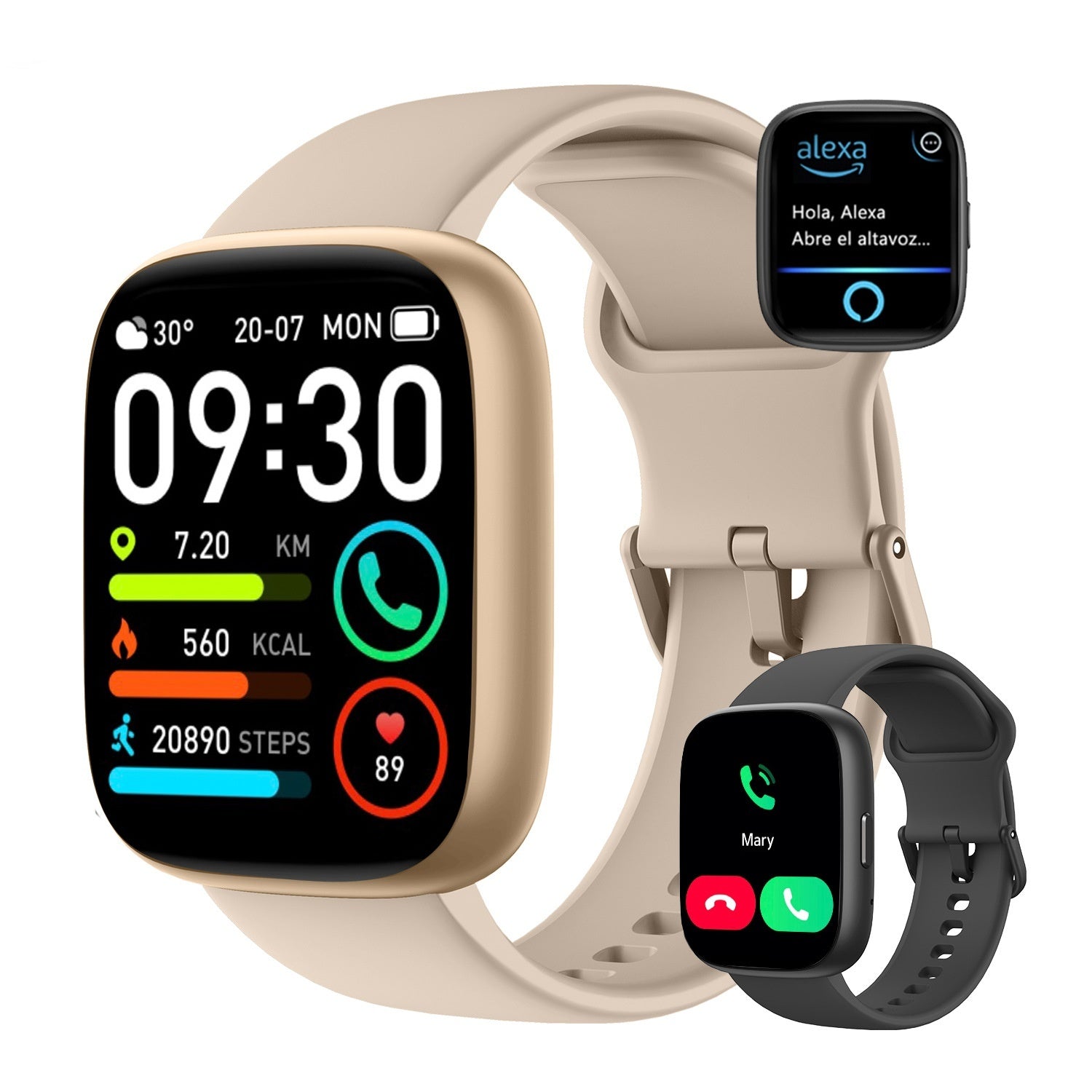 Femmes Smartwatch soutient la surveillance de la fréquence cardiaque et de la pression artérielle