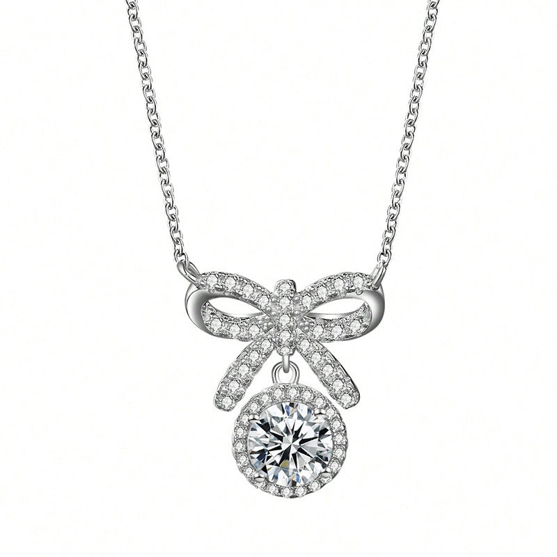 S925 Argent Sterling 1ct D Couleur VVS1 Collier d'arc en Moissanite 45cm plaqué or platine GR