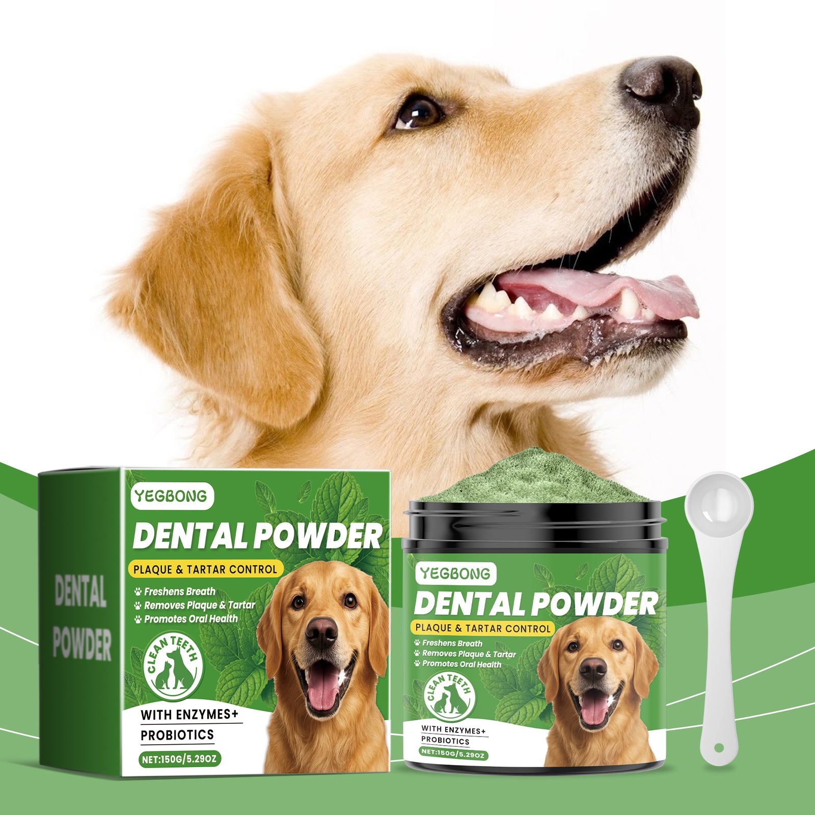 Poudre de nettoyage de dents de chien