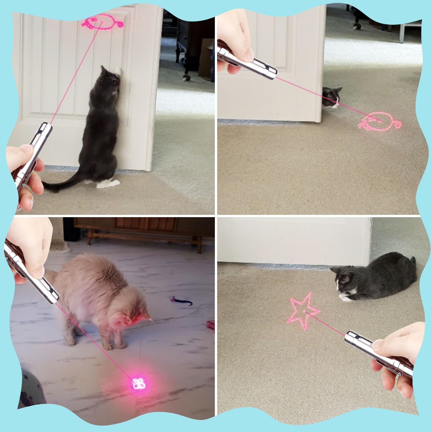 Jouet chat, rechargeable USB, 3 modes de lumière, 5 motifs, Jouet intérieur interactif Chase, Automa
