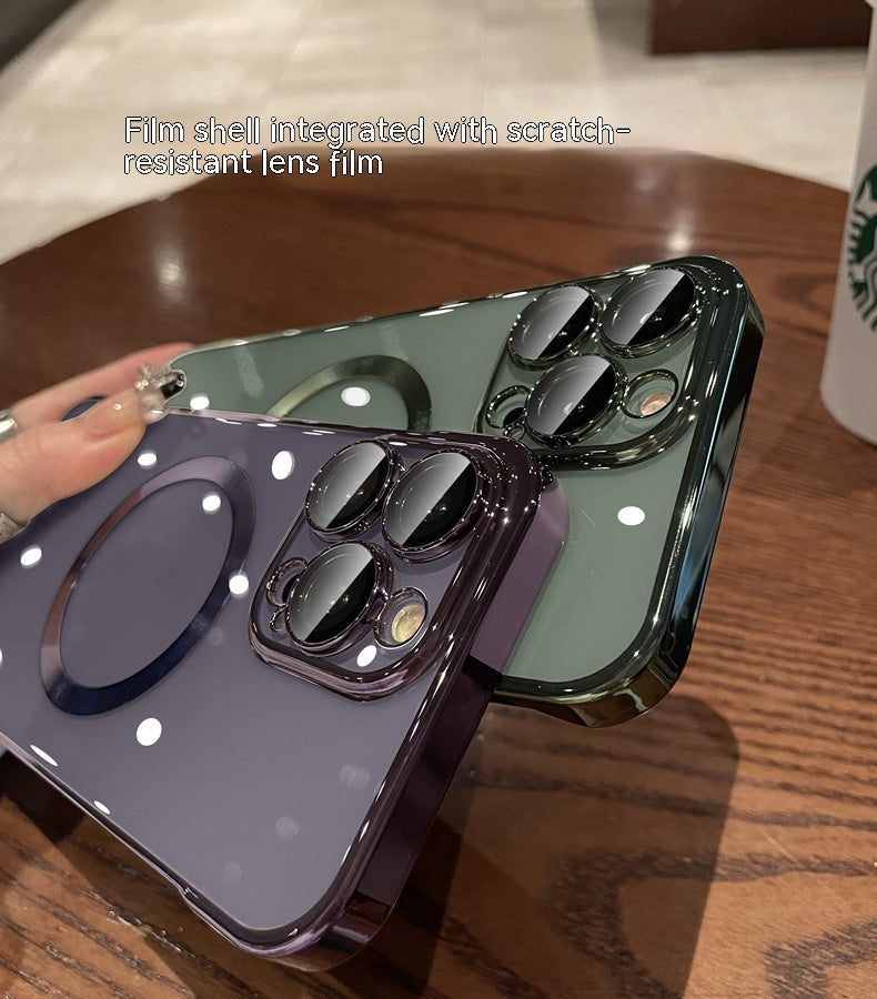 Étanche à la poussière en plastique Net Electroplating Frameless Phone Case I Magnetic Hard Shell