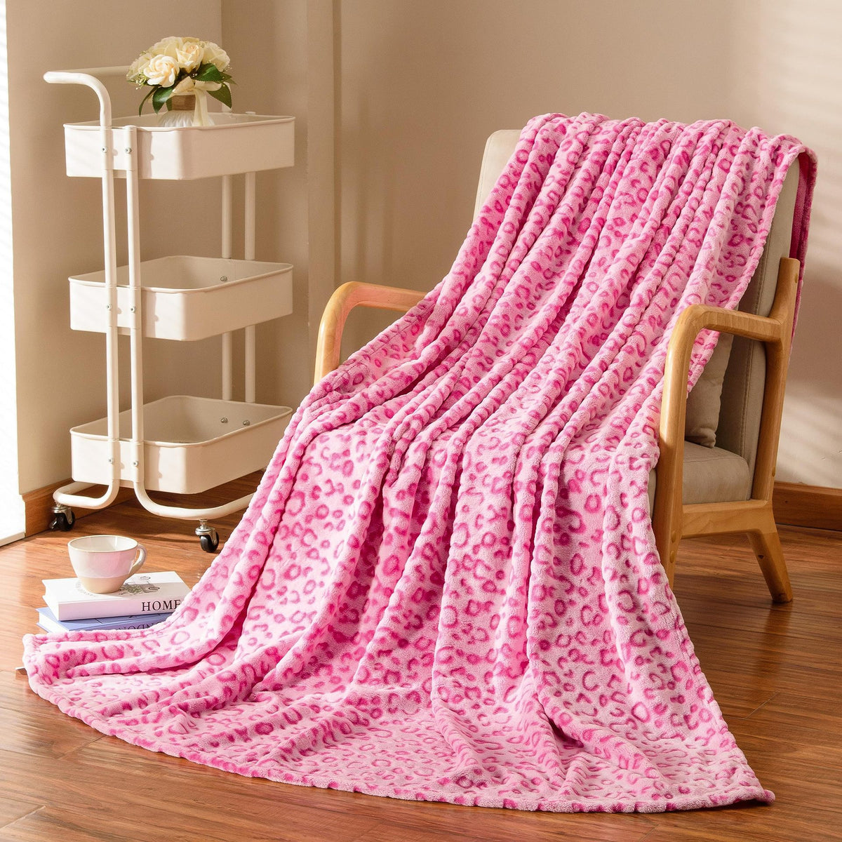 Classique Leopard-print Flannel Blanket Style moderne