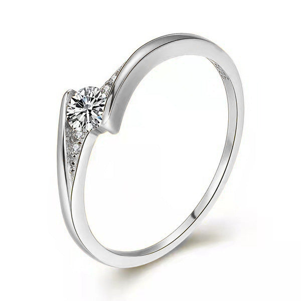 Bague de fiançailles ronde en alliage d'or pour hommes
