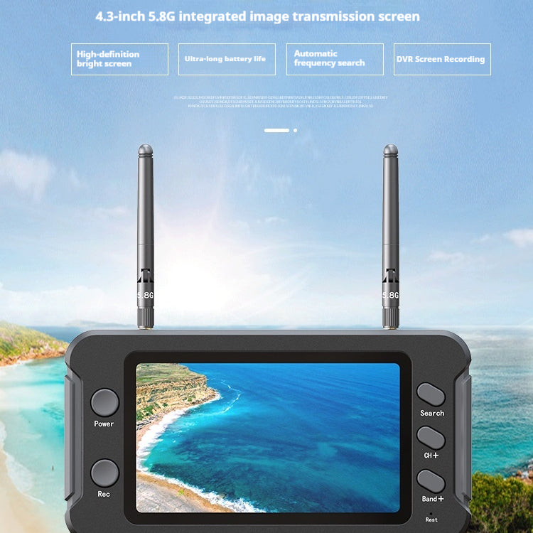 Écran d'affichage FPV de la machine de croisement de 43 pouces 800480 HD 1200mAh Tension 5-23V Avec DVR