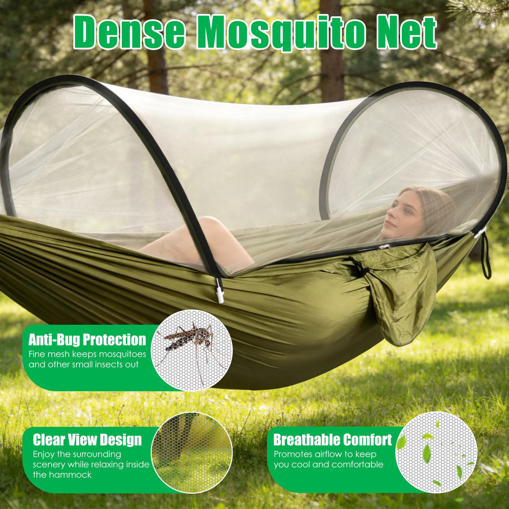 1Pc Hamac de camping avec hamac portable filet Mosquito Tente avec construit dans Mosquito Net Dua