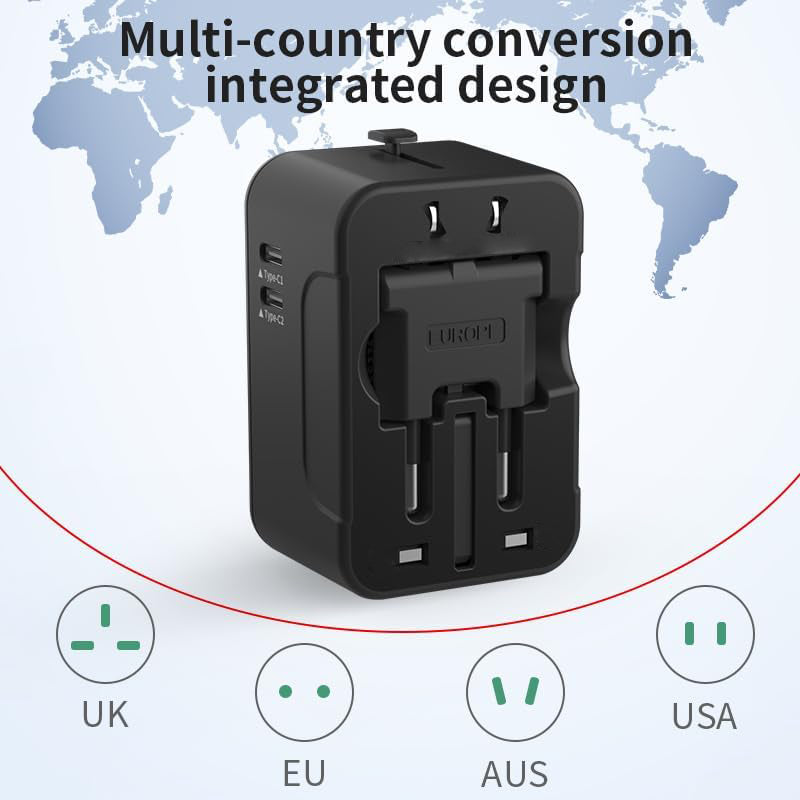 Adaptateur de voyage dans le monde entier tout en un adaptateur d'alimentation universelle prise de courant
