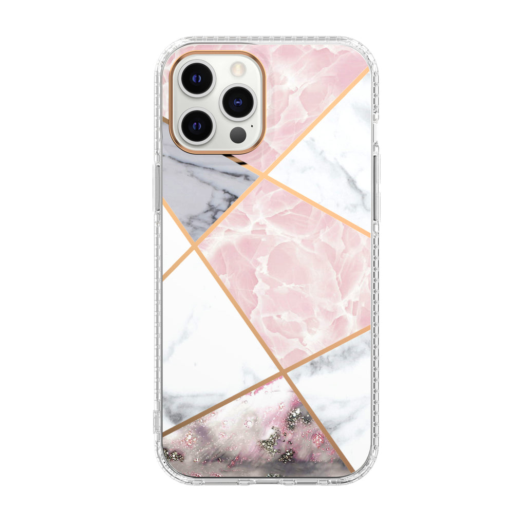 Mosaic Marbre Motif Fleur Étui téléphonique transparent