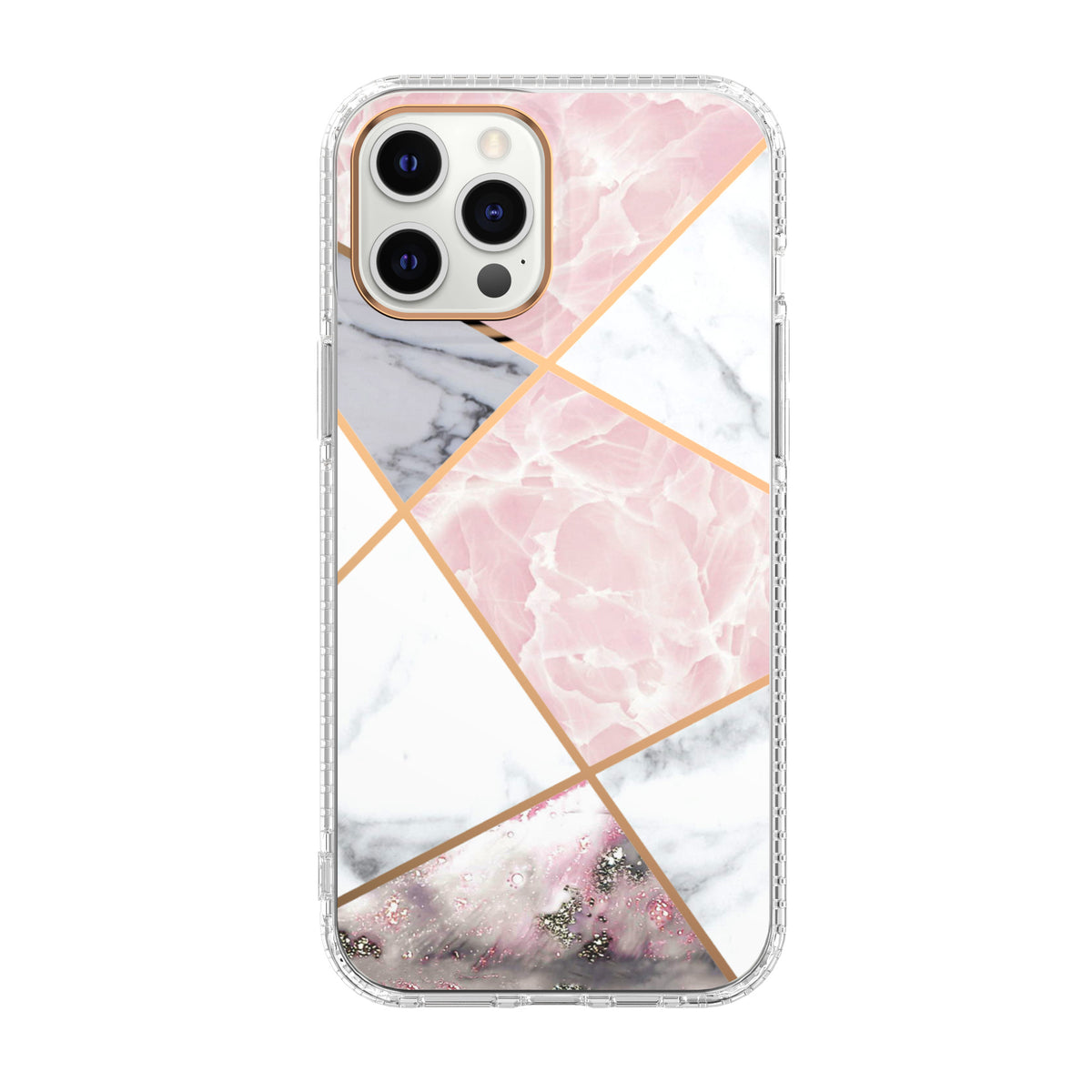 Mosaic Marbre Motif Fleur Étui téléphonique transparent