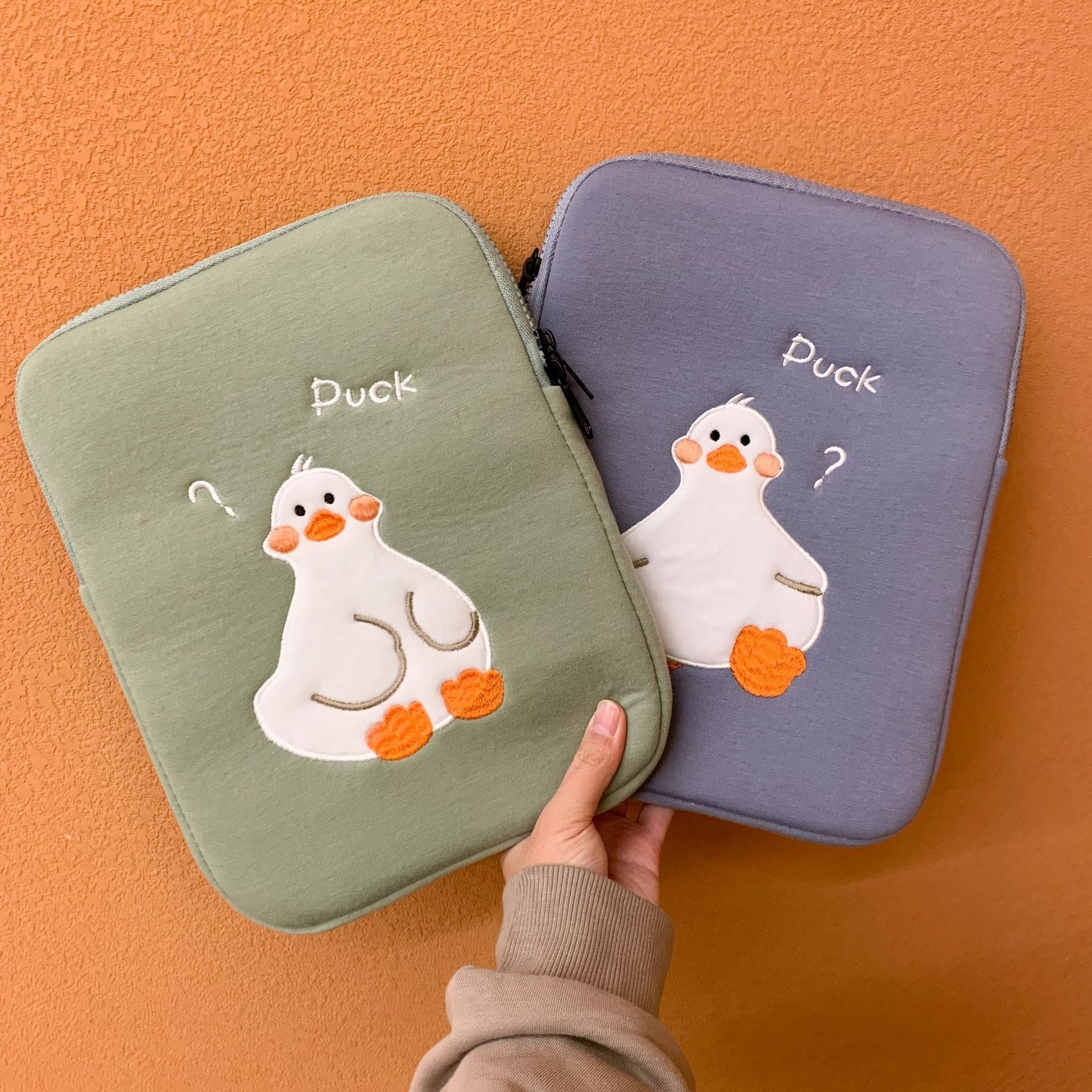 Cartoon mignon Duck Broderie Ins Niche Design Tablet Case