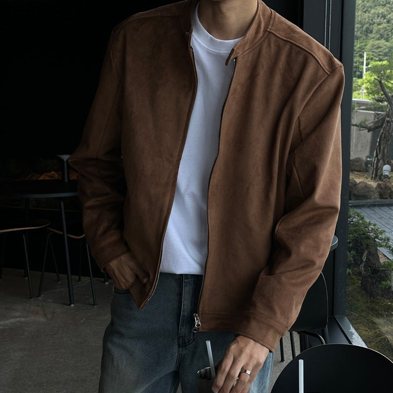 Veste de col debout Brown Maillard