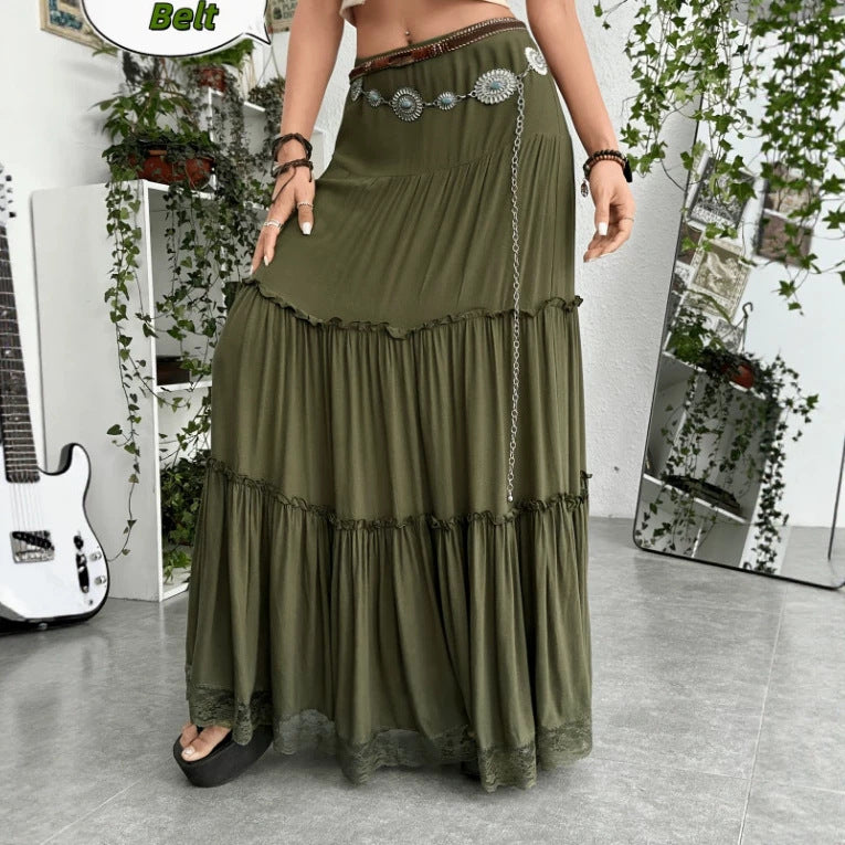 Summer resort style midi skirt