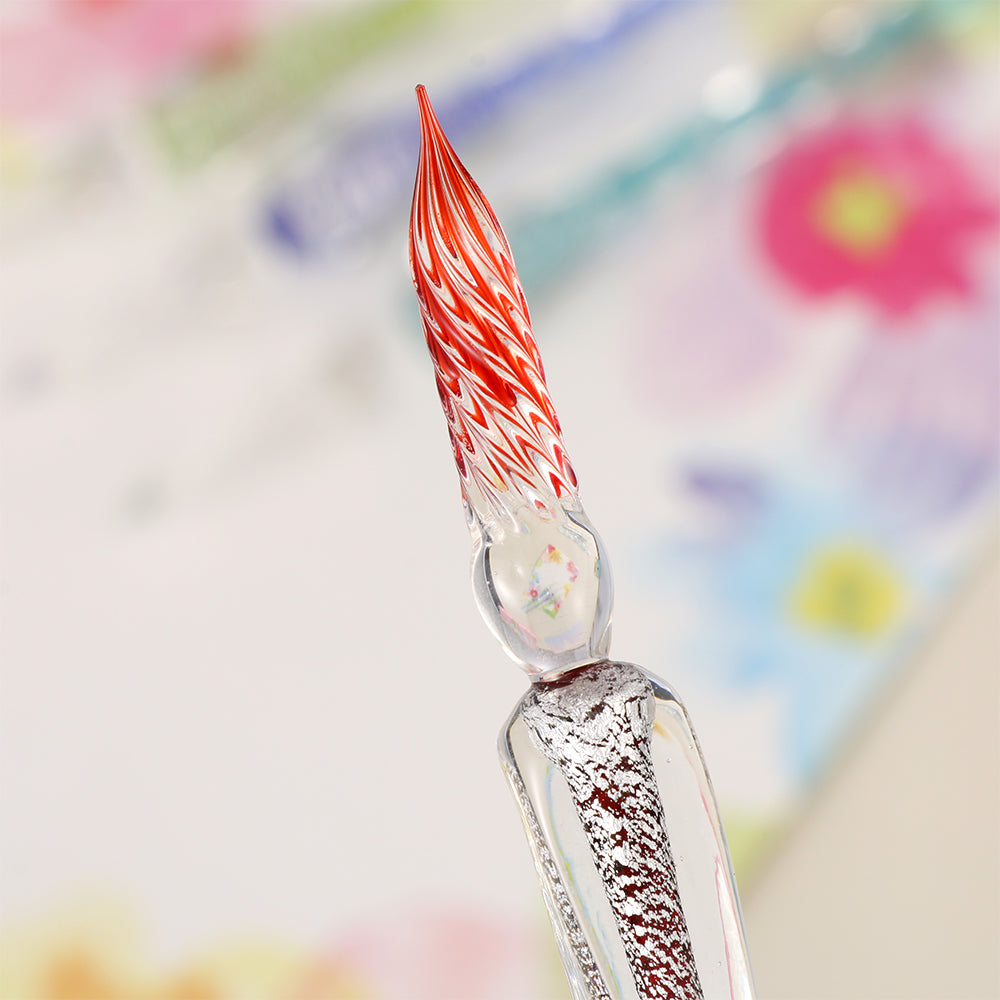 1 Pc 9 Couleurs Stylo de fontaine en verre Drip Vintage Dip Dipp