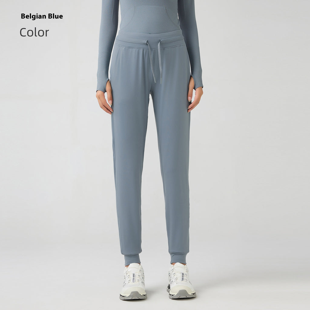 Pantalon de yoga haute taille pour femmes Drawstring Quick-drying Elastic Running Fitness
