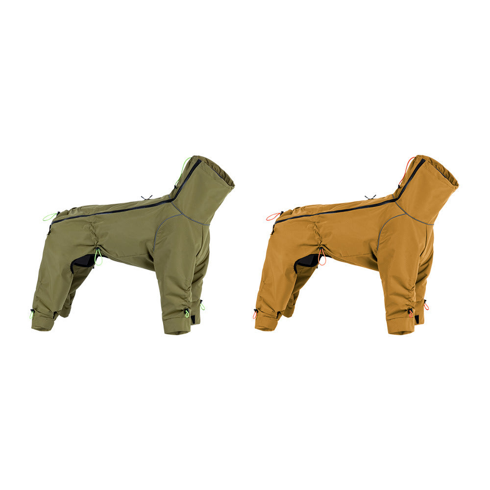 Grand chien Veste de coquille à quatre pattes coupe-vent Col tortue Extérieur Garder chaud