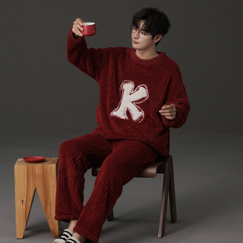 Pyjama d'hiver en peluche pour hommes
