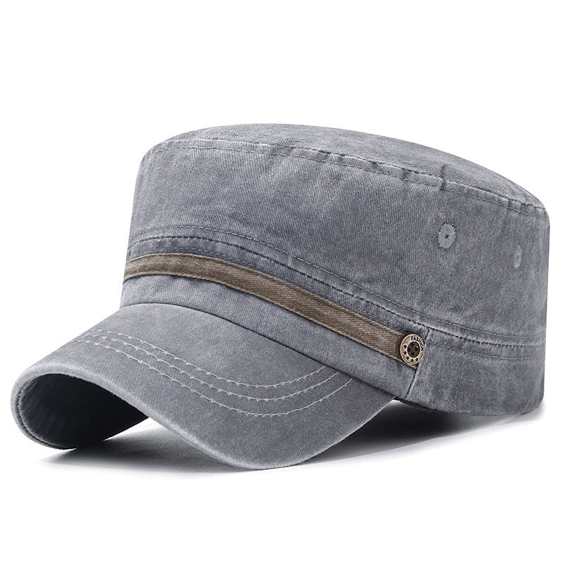 Chapeau de la Couronne plat lavé Respirant Protection solaire Casquette extérieure pour hommes