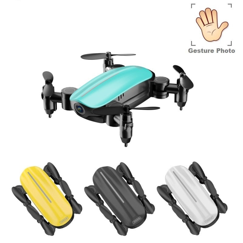 Teeggi T10 Mini Drone avec caméra pliable WiFi FPV RC Quadcopter Mode sans tête Altitude H