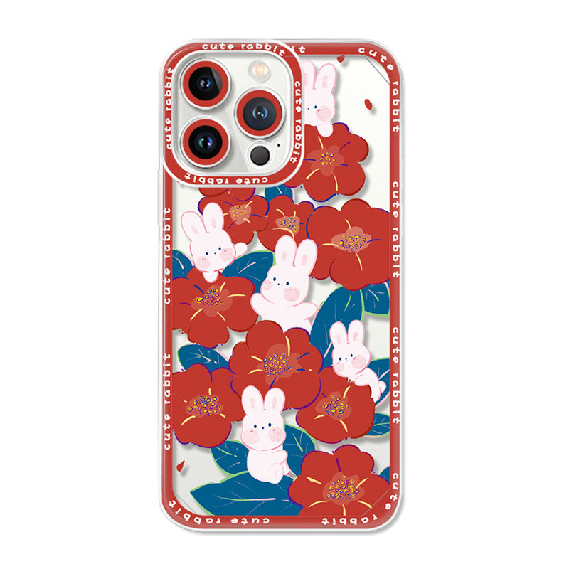 Fleurs Lapin Téléphone Protection Cas Anti-chute