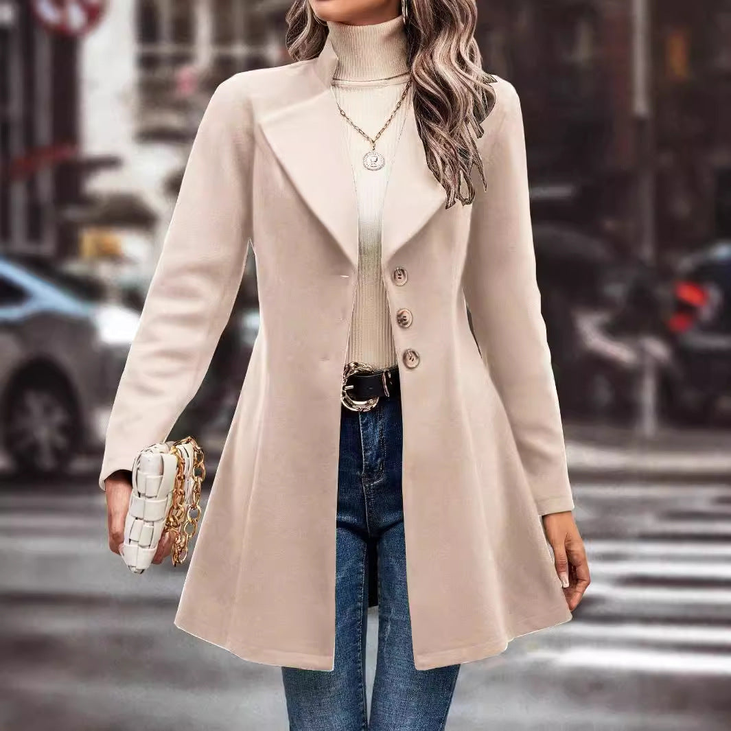 European and American Foreign Trade Hot-Selling Amazon Femmes automne et hiver Lapel Sli