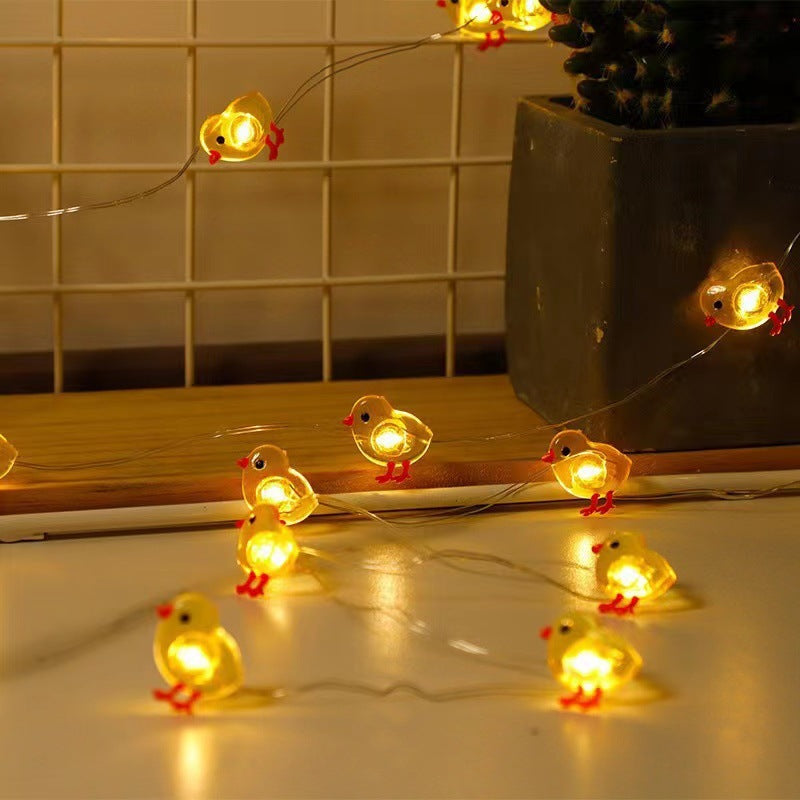 Lapin Carotte Chick et Oeuf de Pâques Lampes de fil de cuivre alimentées par batterie pour la décoration de Pâques