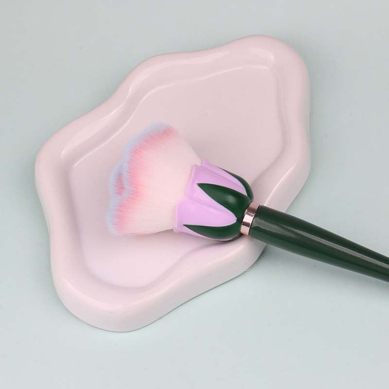 Brosse de maquillage surdimensionnée pour la poussière d'ongle de bois