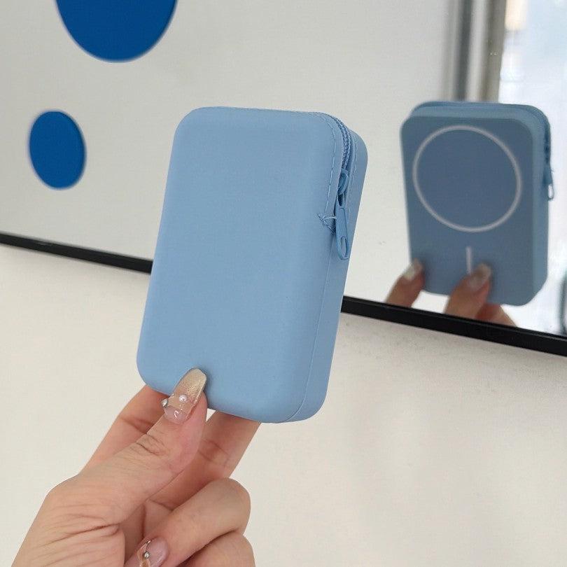 Pièce magnétique en silicone et support de carte avec poche de stockage de support