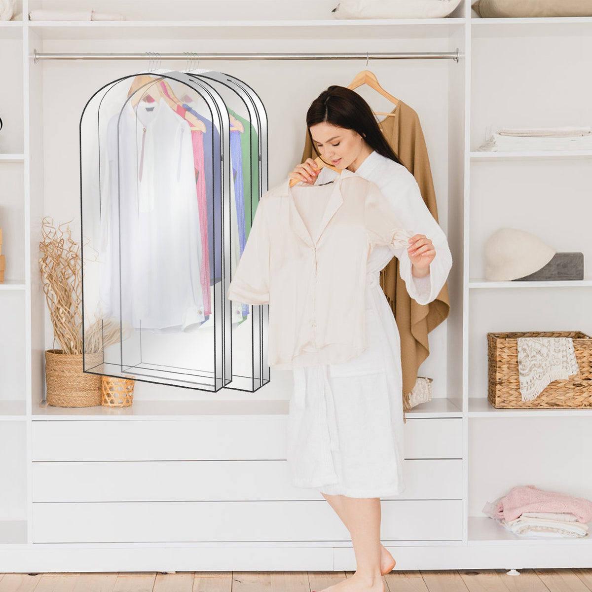 5 Pack 60In OU 40In Options Sac de vêtement pour suspendre des vêtements Organisation Imperméable à la poussière Waterpr