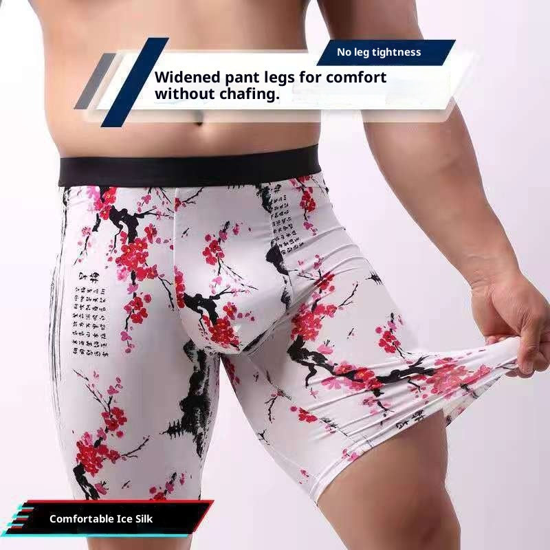 Sous-vêtements hommes Courants Version élargie de Boxer en soie glacée