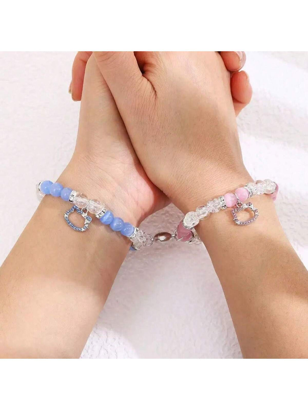 Bleu mignon Alien Cartoon caractère bracelet tissé à la main cordon tressé à la main pour un