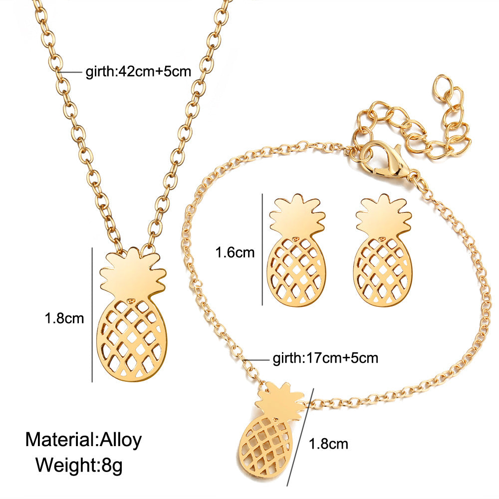 Boucles d'oreilles creuses en ananas