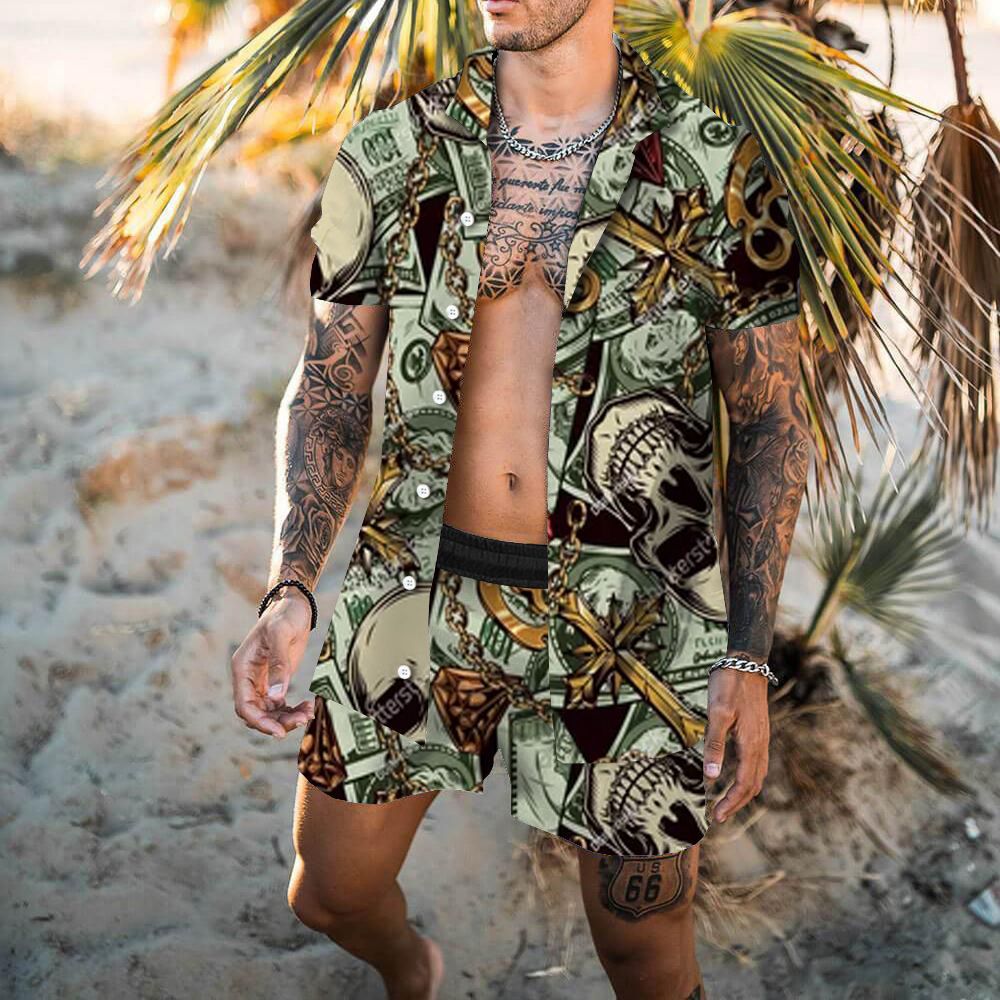 Ensemble de chemise et de shorts pour homme imprimé en 3D