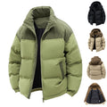 Veste de patchwork Corduroy Hiver Tip-up Stand Collier Coat Casual Commuter Long-sleev