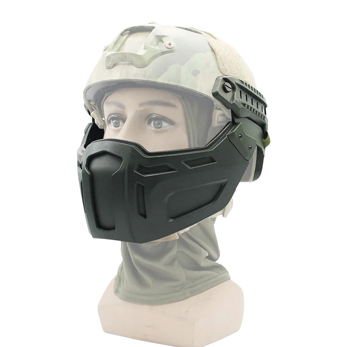 Casque tactique demi-masque visage Tactics extérieurs Pliage