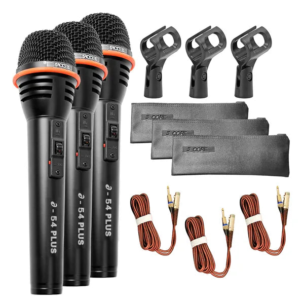 5 Core Microphone Dynamic Mic Karaoke Singing Studio XLR Mics Microfono portable