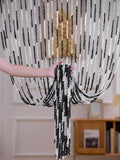 Pour le salon Partition Rideau Ligne Perle Rideau de porte Punch-free Mariage Argent Silk T