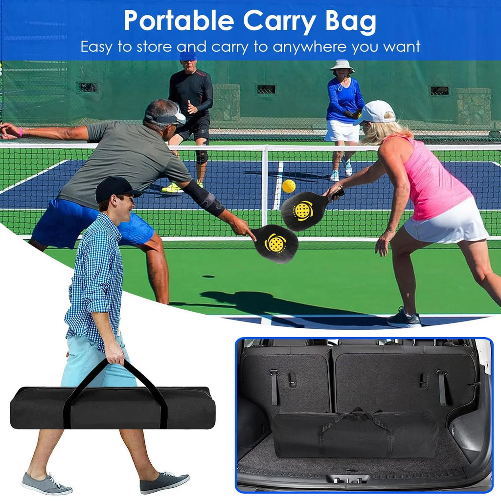 Set de filet de pickleball portable de taille de règlement 22ft Système de filet de pickle avec 4 pickleb