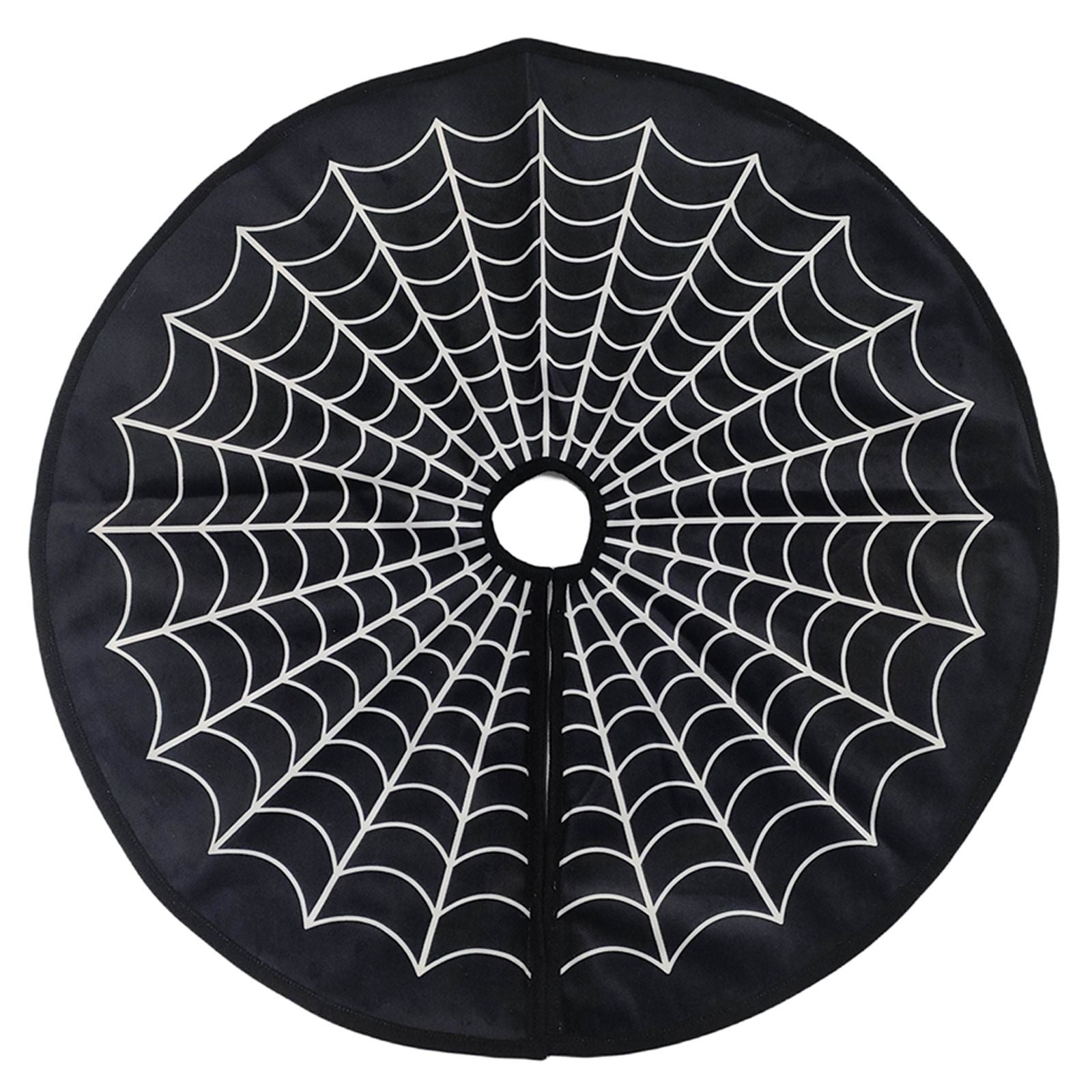 Blanc Spiderweb Halloween Tree Jupe tapis de sol décoratif