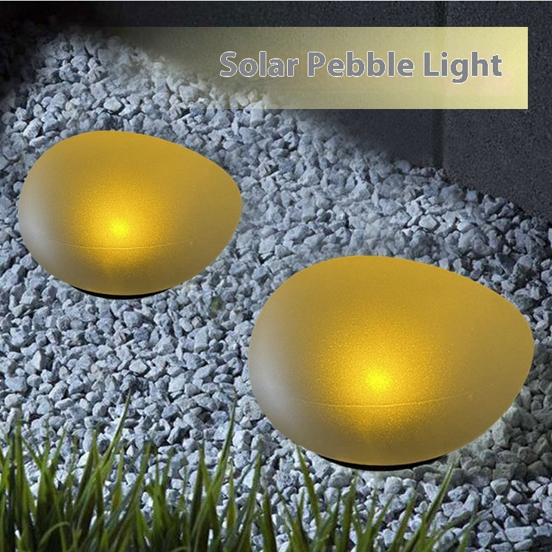 Solar Outdoor Pebble Garden Décoration pelouse paysage pierre nuit lumière