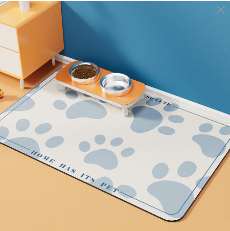 Chiens et chats Manger Mat Anti-overflow Waterproof Facile à nettoyer Animaux de compagnie Aspirant de l'eau Quick-