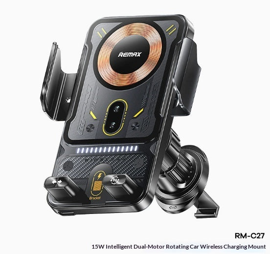 Support de téléphone de voiture avec chargeur magnétique sans fil prend en charge la charge rapide