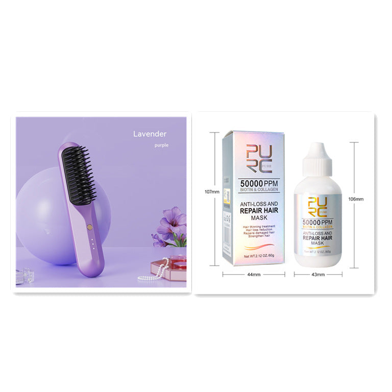Comb droit sans fil Portable Quick-heating Charger directement les cheveux Comb droit