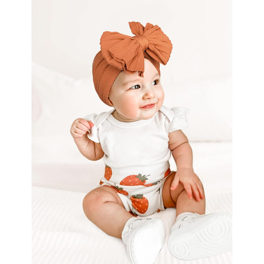 Bandes de tête de bébé faites à la main Soft Stretchy Nylon Bandes de cheveux avec arcs pour nouveau-né bébé T
