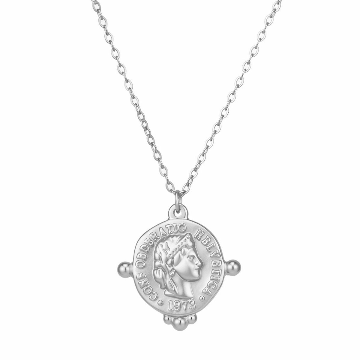 Collier vintage en acier inoxydable plaqué or géométrique