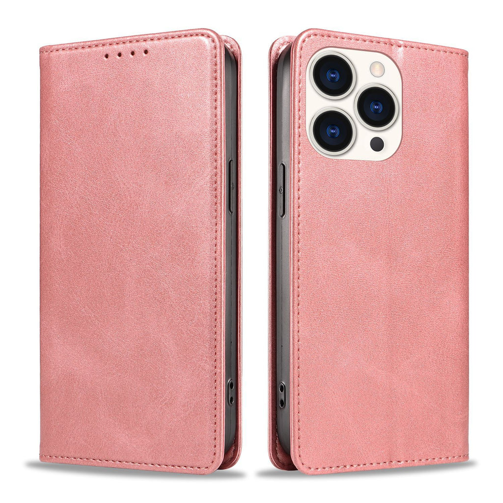 Simple mode Solid couleur en cuir boîtier de téléphone magnétique